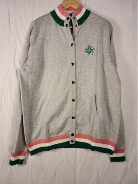 Alpha Kappa Alpha Sweater Womens XL Gray Cardigan Button Up AKA Sorority
